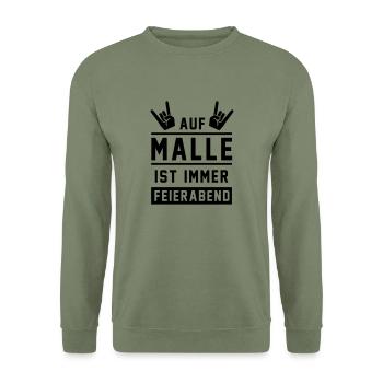 Mallorca - Hangover - Party - Unisex Pullover - Armeegrün - Vorne - Alina (178cm) & Michal (187cm)