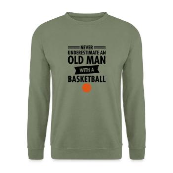 Old Man - Basketball - Unisex Pullover - Armeegrün - Vorne - Alina (178cm) & Michal (187cm)