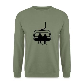ski - Unisex Sweatshirt - army green - Front - Alina (178cm) & Michal (187cm)