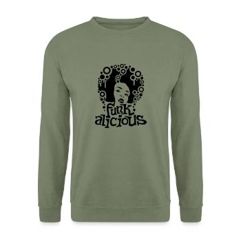 girl_funkalicious02 - Unisex Sweatshirt - army green - Front - Alina (178cm) & Michal (187cm)