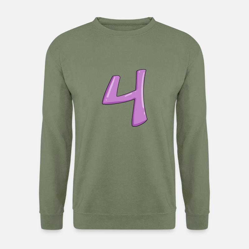 Numero 4 cifre numeriche - Felpa unisex - verde militare