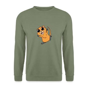 Quokka - Unisex Sweatshirt - army green - Front - Alina (178cm) & Michal (187cm)