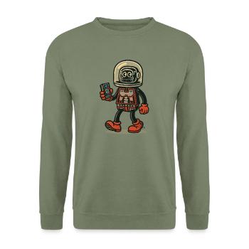 Spy Robot - Unisex Sweatshirt - army green - Front - Alina (178cm) & Michal (187cm)