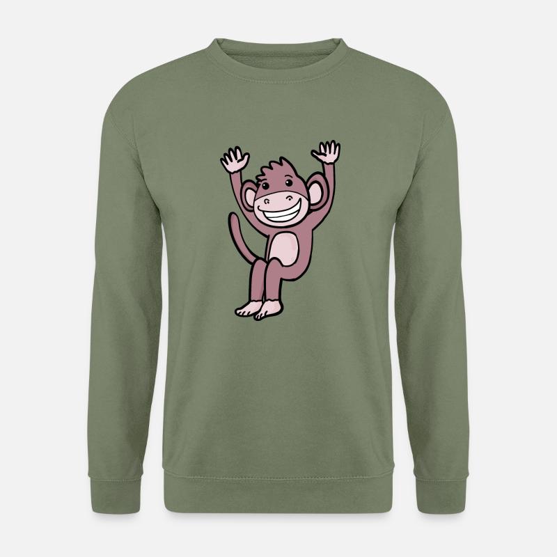 Cute laughing monkey - Unisex Sweatshirt - army green