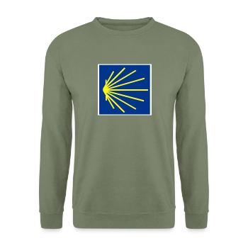 Jakobsweg - Unisex Pullover - Armeegrün - Vorne - Alina (178cm) & Michal (187cm)