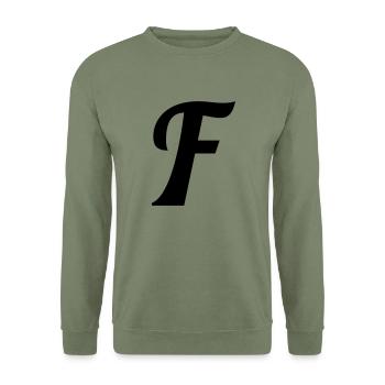 F - Unisex Pullover - Armeegrün - Vorne - Alina (178cm) & Michal (187cm)
