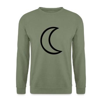 Mond - Unisex Pullover - Armeegrün - Vorne - Alina (178cm) & Michal (187cm)