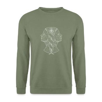 Twins white - Unisex Sweatshirt - army green - Front - Alina (178cm) & Michal (187cm)