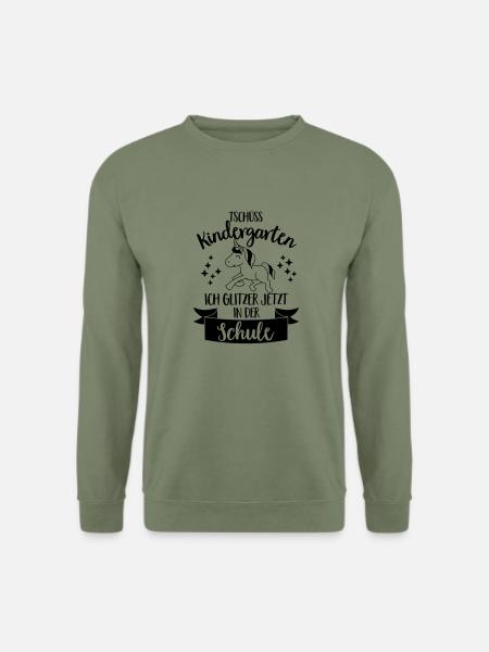 Tschüss Kindergarten, ich glitzer in der Schule - Unisex Pullover - Armeegrün