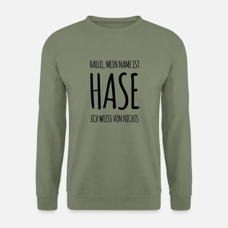Mein Name ist Hase - ich weiß nichts (dh) - Unisex Pullover - Armeegrün