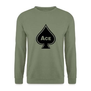 ace - Unisex Sweatshirt - army green - Front - Alina (178cm) & Michal (187cm)