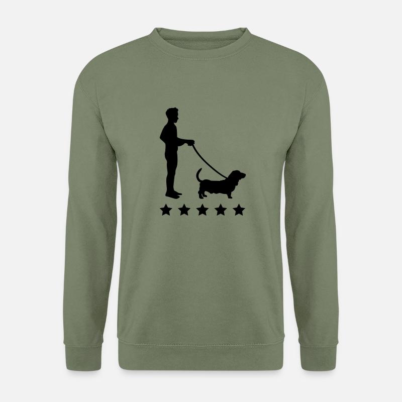 gassi_gehen_sterne_c1 - Unisex Pullover - Armeegrün