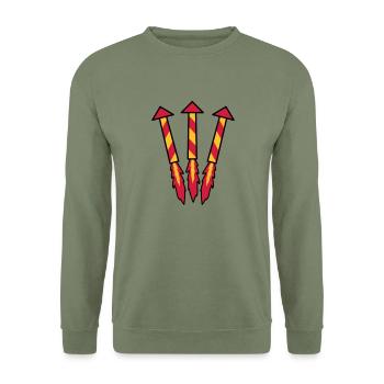 Firework Rockets - Unisex Sweatshirt - army green - Front - Alina (178cm) & Michal (187cm)