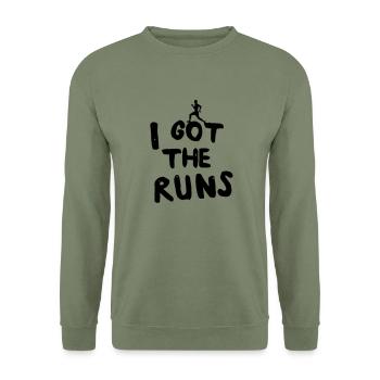 I Got the Runs - Unisex Sweatshirt - army green - Front - Alina (178cm) & Michal (187cm)