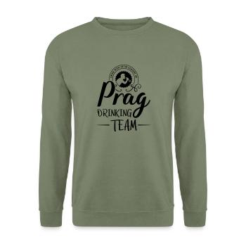 prag drinking team design - Unisex Pullover - Armeegrün - Vorne - Alina (178cm) & Michal (187cm)