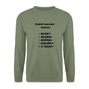 Geschmäcker bei Mama - Unisex Pullover - Armeegrün - Vorne - Alina (178cm) & Michal (187cm)
