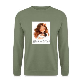 Are you going to be godfather? – Gift for Gottis - Unisex Sweatshirt - army green - Front - Alina (178cm) & Michal (187cm)