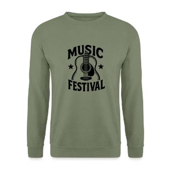 Music festival - Sweat-shirt Unisexe - vert militaire - Devant - Alina (178cm) & Michal (187cm)