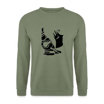future_sound - Unisex Pullover - Armeegrün - Vorne - Alina (178cm) & Michal (187cm)