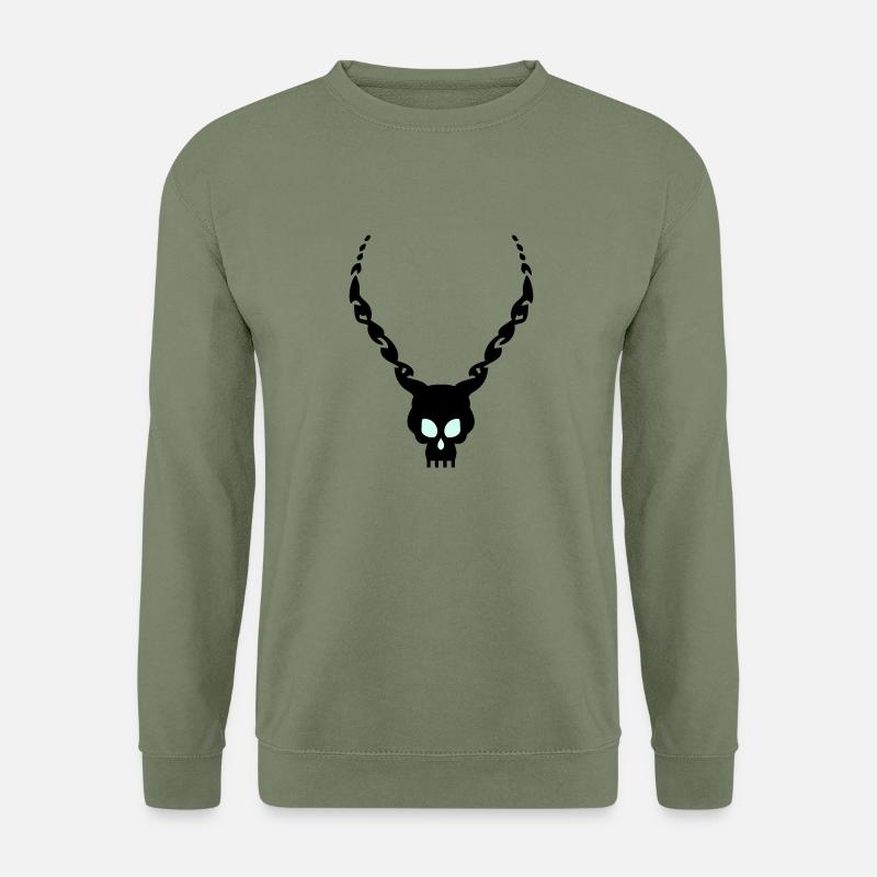 skull with horns v1 (© alteerian) - Unisex Pullover - Armeegrün