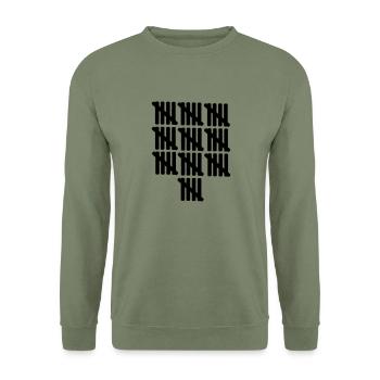 50 – birthday - Unisex Sweatshirt - army green - Front - Alina (178cm) & Michal (187cm)