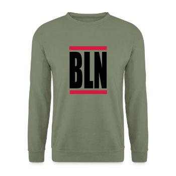 BLN Berlin - Unisex Pullover - Armeegrün - Vorne - Alina (178cm) & Michal (187cm)