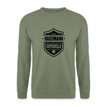 Super Hausmann - Unisex Pullover - Armeegrün - Vorne - Alina (178cm) & Michal (187cm)
