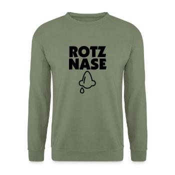 Rotznase 01 - Unisex Pullover - Armeegrün - Vorne - Alina (178cm) & Michal (187cm)