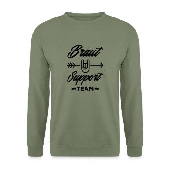 braut support team party - Unisex Pullover - Armeegrün - Vorne - Alina (178cm) & Michal (187cm)