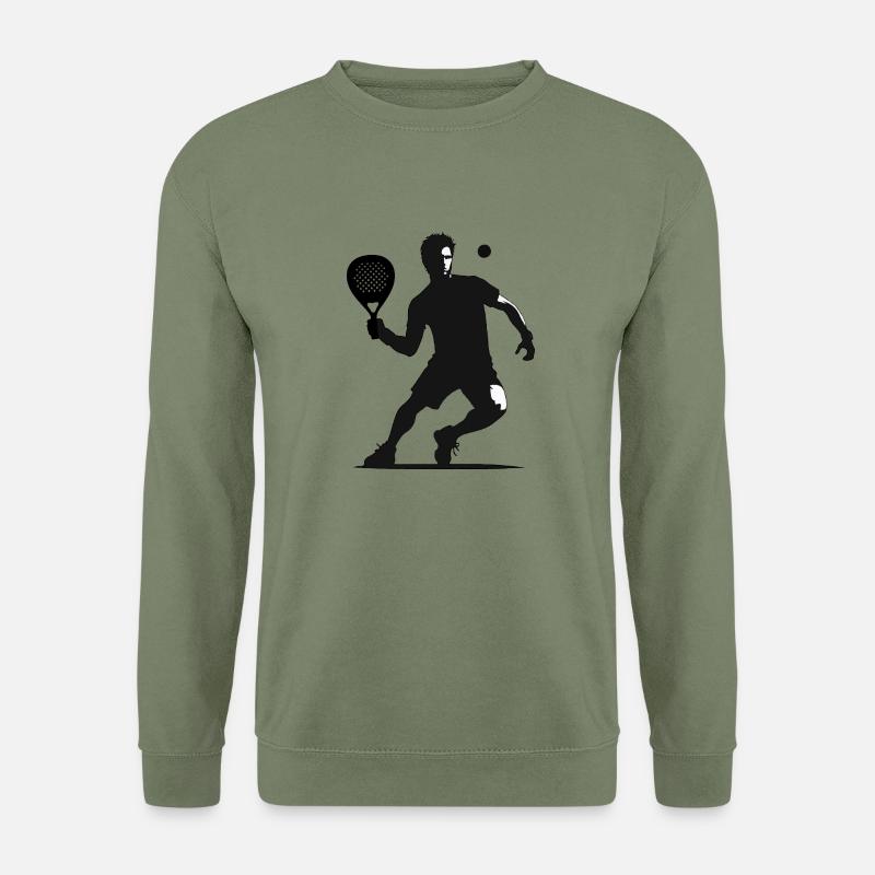 Padelspieler vorne schwarz - Unisex Pullover - Armeegrün