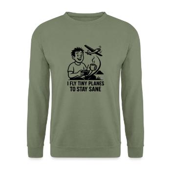 0006 stay sane - Unisex Pullover - Armeegrün - Vorne - Alina (178cm) & Michal (187cm)