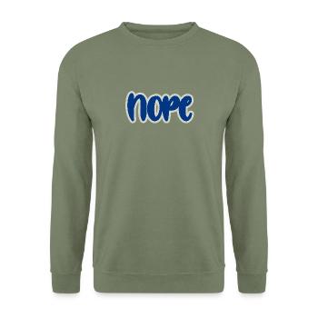 NOPE - Unisex Sweatshirt - army green - Front - Alina (178cm) & Michal (187cm)