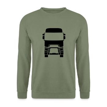 Truck Front LKW Fahrerhaus vorn - Unisex Pullover - Armeegrün - Vorne - Alina (178cm) & Michal (187cm)