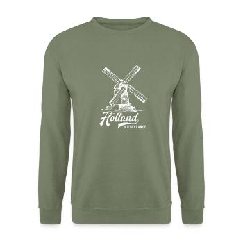 Holland - Unisex Pullover - Armeegrün - Vorne - Alina (178cm) & Michal (187cm)