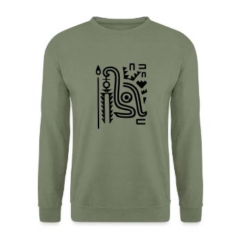 Maya Häuptling - Unisex Pullover - Armeegrün - Vorne - Alina (178cm) & Michal (187cm)