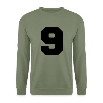 9 - Unisex Pullover - Armeegrün - Vorne - Alina (178cm) & Michal (187cm)