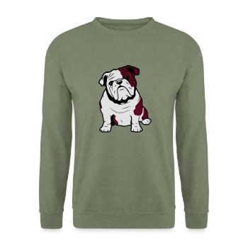 Anglais lunettes de soleil chien bouledogue - Sweat-shirt Unisexe - vert militaire - Devant - Alina (178cm) & Michal (187cm)