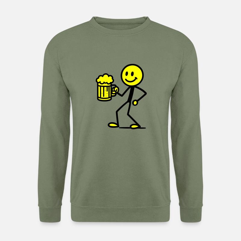 Strichmännchen Bier - Unisex Pullover - Armeegrün