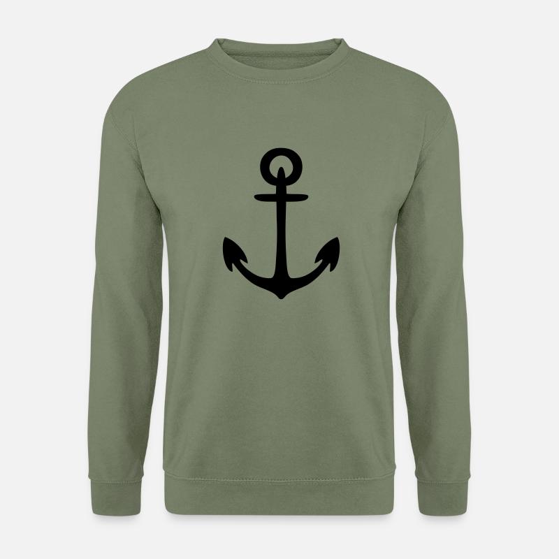 anker vintage symbol sailing boat - Unisex Pullover - Armeegrün