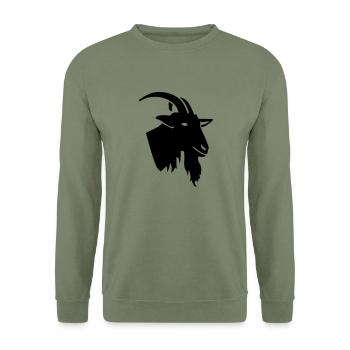 Ziege - Unisex Pullover - Armeegrün - Vorne - Alina (178cm) & Michal (187cm)