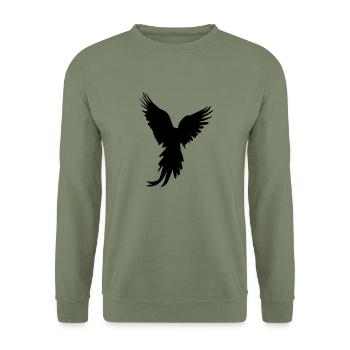 bird silhouette - Unisex Pullover - Armeegrün - Vorne - Alina (178cm) & Michal (187cm)