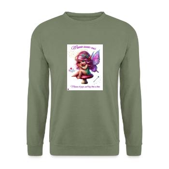 Maman est chiante - Sweat-shirt Unisexe - vert militaire - Devant - Alina (178cm) & Michal (187cm)