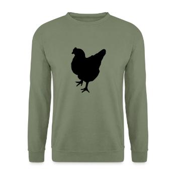 chicken - Unisex Pullover - Armeegrün - Vorne - Alina (178cm) & Michal (187cm)
