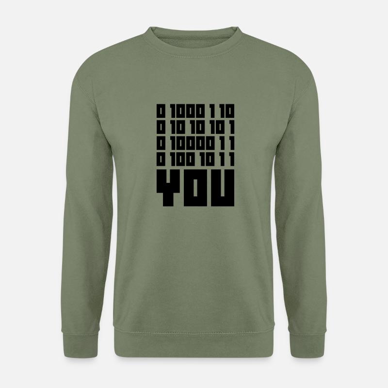 FUCK YOU - Binary code - Unisex Sweatshirt - army green