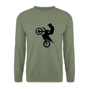 Hard Enduro Rider - Unisex Pullover - Armeegrün - Vorne - Alina (178cm) & Michal (187cm)