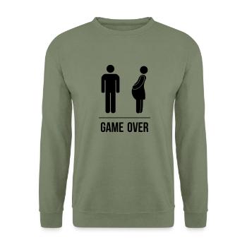 Game Over - Sweat-shirt Unisexe - vert militaire - Devant - Alina (178cm) & Michal (187cm)