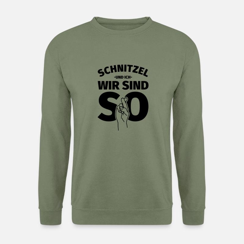 Schnitzel Liebhaber Geschenk - Unisex Pullover - Armeegrün