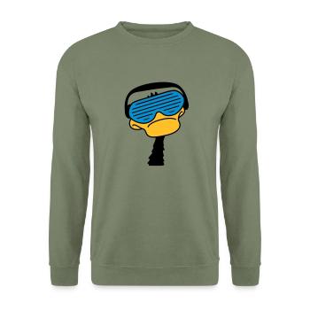 dj_duck - Sweat-shirt Unisexe - vert militaire - Devant - Alina (178cm) & Michal (187cm)