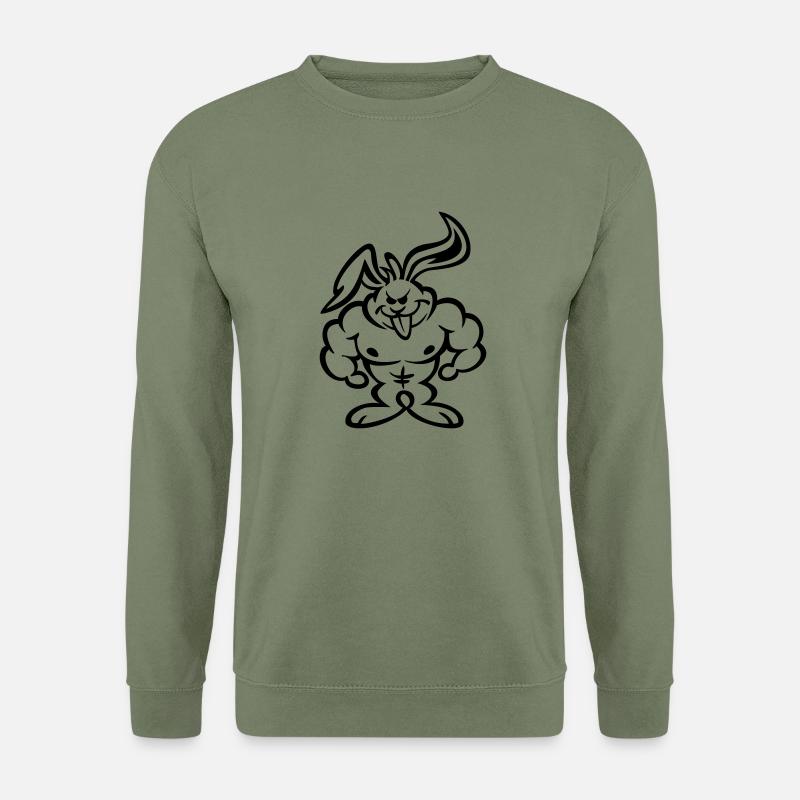 Bodybuilding Hase - Unisex Pullover - Armeegrün
