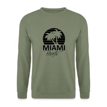 miami beach - Unisex Sweatshirt - army green - Front - Alina (178cm) & Michal (187cm)